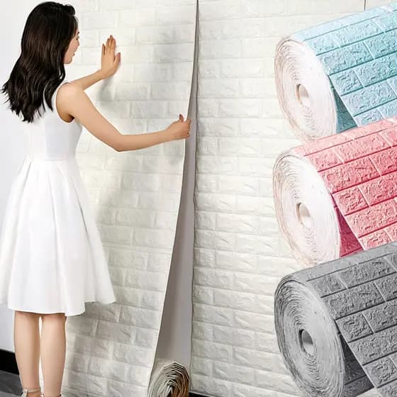 Papel De Parede Autoadesivo 3D À Prova D'água Fundo De TV Adesivo 3D Mural Quarto Decorativo