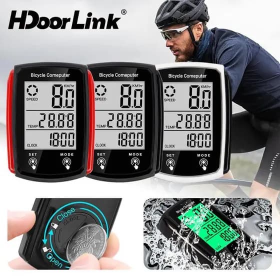 HdoorLink Computador De Bicicleta Com Fio LED Velocímetro Digital Para Odômetro Touchscreen Ciclismo À Prova D'água Luz