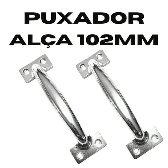 Kit 2 ou 4 Puxadores Alça 102mm Cromado para Gavetas, Armários e Móveis – Acompanha Parafusos