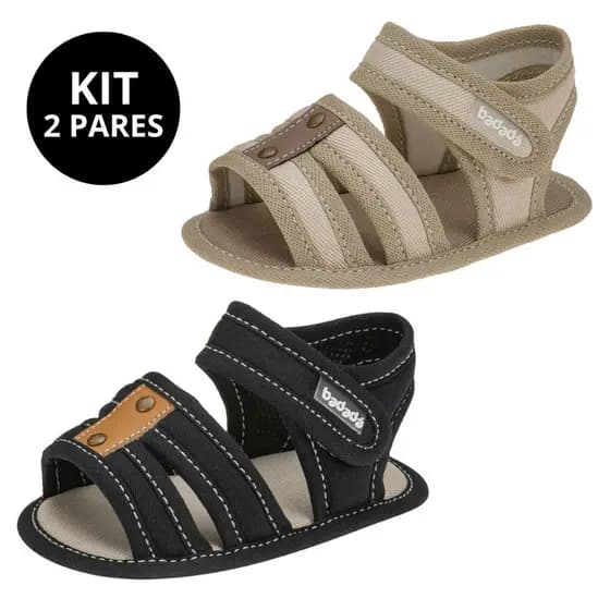 Kit 2 Pares Sandália Papete Bebê Menino