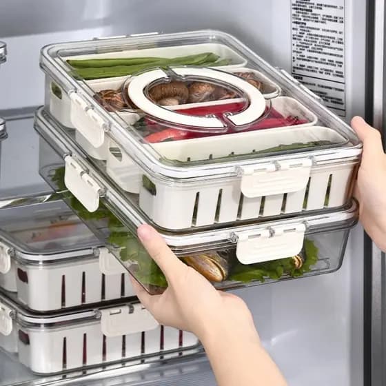 organizador de geladeira com tampa caixa organizadora para frios e laticínios frutas alimentos