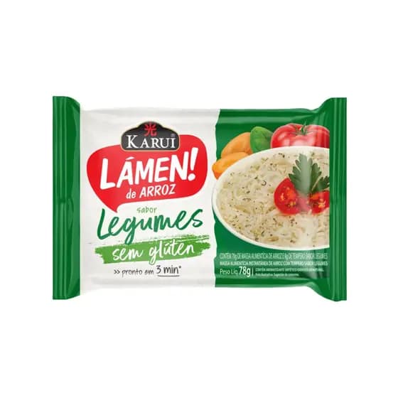 Lámen De Arroz Sem Glúten Karui Miojo Legumes Kit C/10un