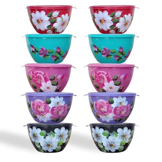 5 potes Bowls decorados 750 ml
