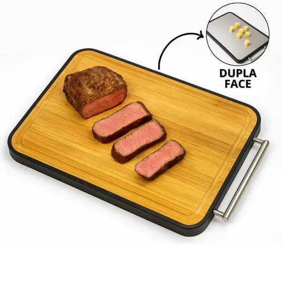 Tábua De Corte Antibacteriana Tabua De Carne Dupla Face Taboa De Cozinha Inox Retangular Churrasco