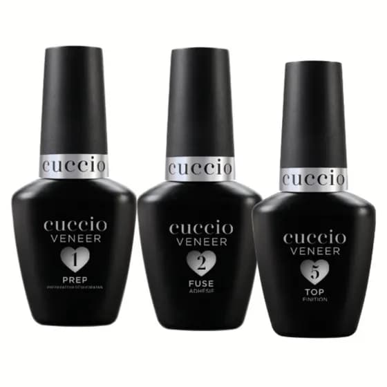 kit Passo 1, 2 e 5 Cuccio 13ml (Prep, Fuse e Top Coat)