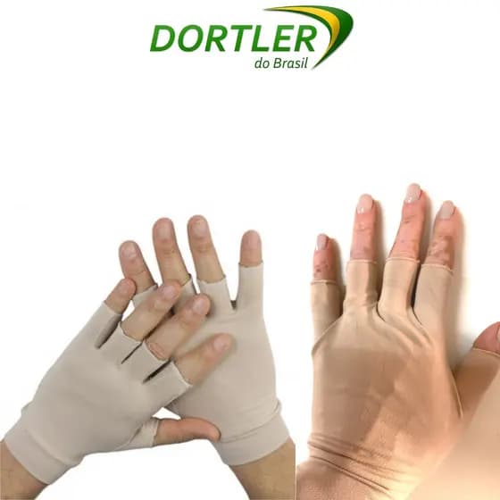 Par Luvas Curtas de Proteção Solar Dortler Original Pós Peeling Fator UV FPS 50 Contra Queimaduras