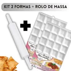 Kit 2 Formas Mini Pastel e Ravioli + Rolo de Massa 40cm – Deliciosos Salgados Rápido em Casa