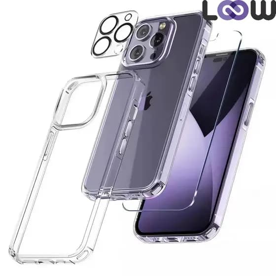 Capa + Película Tela E Câmera Para iPhone Todos Modelos 11 12 13 14 15 Pro Max Proteção Total
