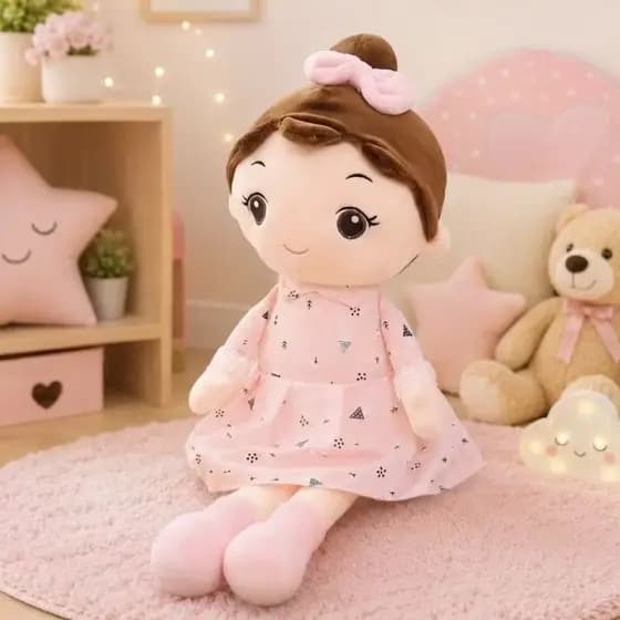 Boneca de pelúcia infantil macia 45cm