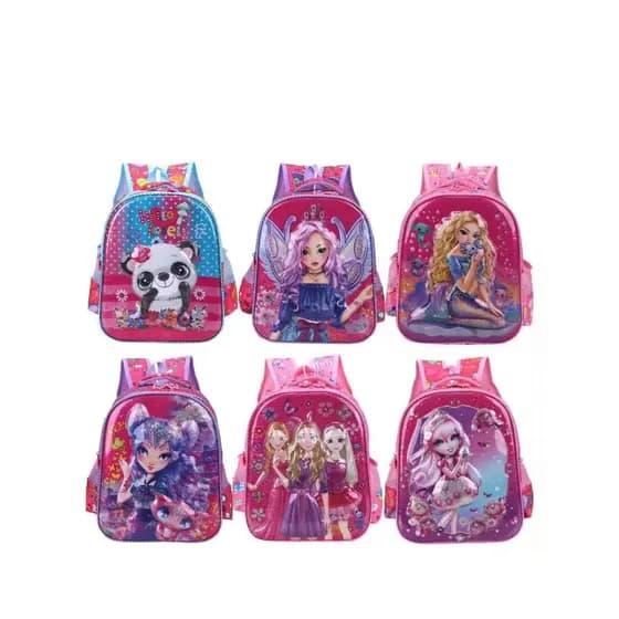 Mochila 9D Escolar 12 Polegadas Conjunto Mochila Infantil Feminina Bonito Desenhos Animados Bebê Meninas Escolar