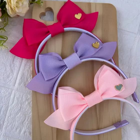 Tiara Infantil Menina Tiara Laço Rosa Lilás Pink Tiara Inquebrável Criança