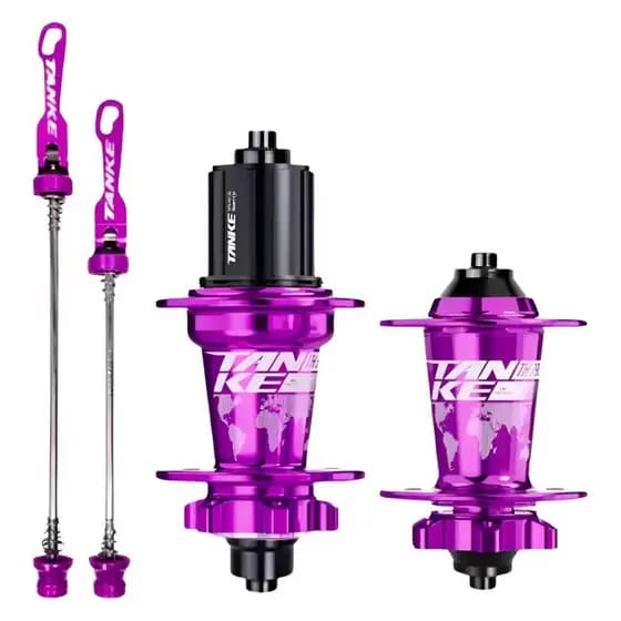 Par Cubo Tanke Traseiro/ Dianteiro 36 Furos Hg / Qr Th390 Barulhento Roxo com Blocagem | Bike Grau