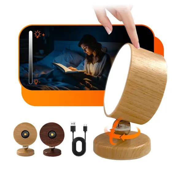 Lâmpada De Cabeceira 360 Moderna Luminária Sem Fio Recarregável LED Magnética Luz Para Leitura Casa