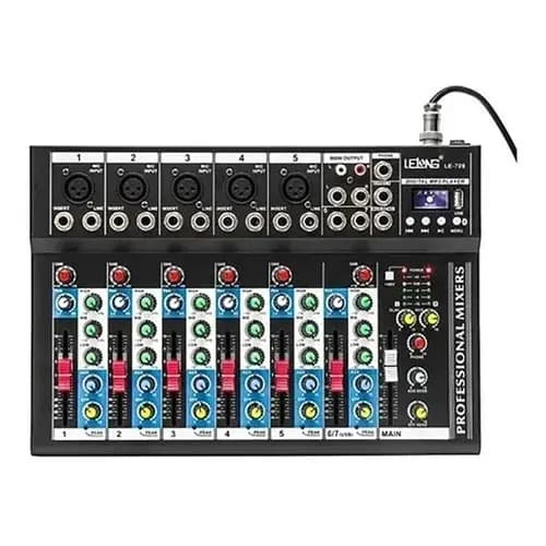 Mesa De Som Bluetooth Usb Mixer Mp3 Digital 6 Canais Le-709 Visor Digital promocao