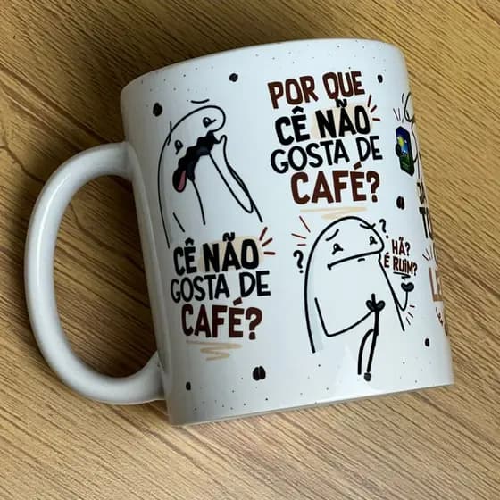 Caneca de cerâmica NÃO CONFIO EM QUEM NÃO GOSTA DE CAFÉ - 325 ml - xícara de café