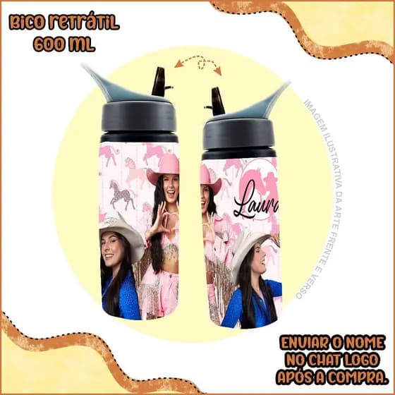 Garrafa de alumínio personalizada com nome - Ana Castelo - garrafinha de água - Castela