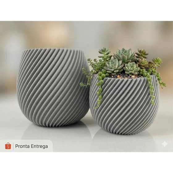 Kit com 2 Vasos de Plantas ou Organizadores de Mesa – Decoração Moderna para Nichos e Prateleiras