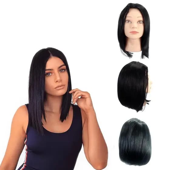 Peruca Orgânica Curta Lisa Colorida Cosplay Weng Premium