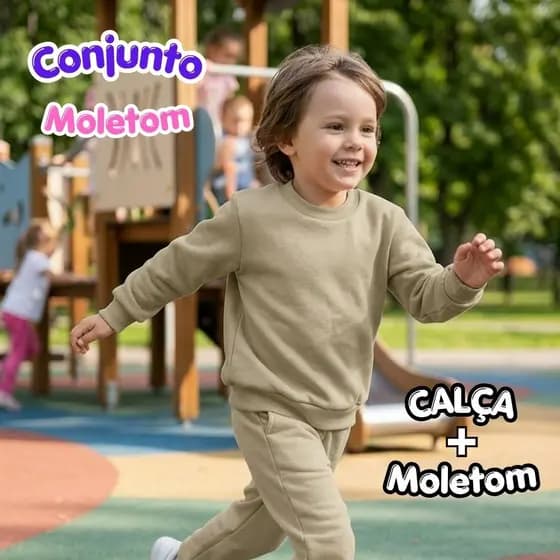 Conjunto Moletom Infantil Abrigo Menino e Menina Flanelado Quentinho Confortável Inverno