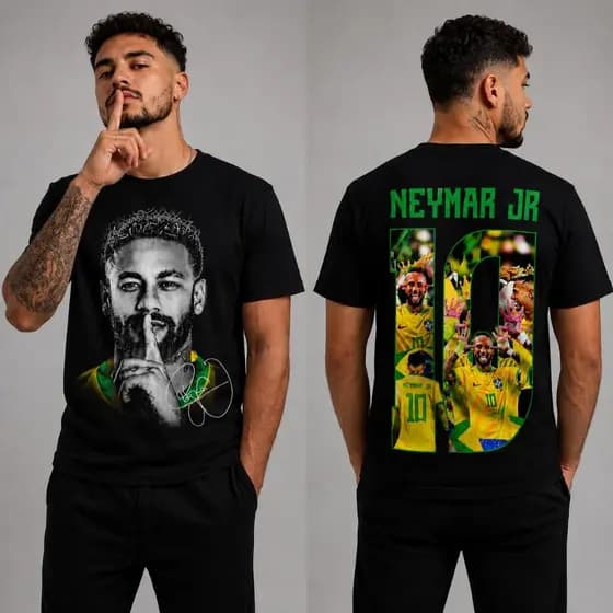 Camiseta Algodão Fio 30.1 Estampa Futebol Premium Confortável Casual