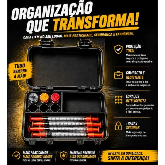 Case Porta Ampola para Peptídeos, Hormônios, Emagrecedores, Seringas e Canetas, Ampolas, TG, Tirz3