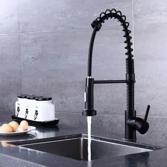 Torneira Gourmet Prizi Monocomando Preta KE-6115 para Cozinha