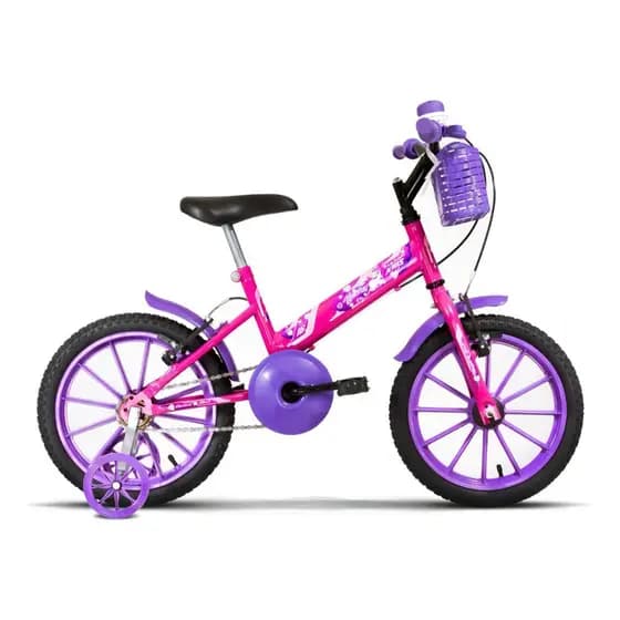Bicicleta Infantil Menino Menina Aro 16 Azul Rosa Com Cestinha
