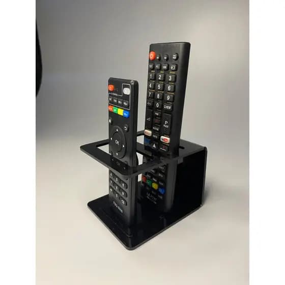 Porta Controle Remoto em Acrílico Organizador de Mesa para Sala e TV – Suporte Moderno 2 Divisórias