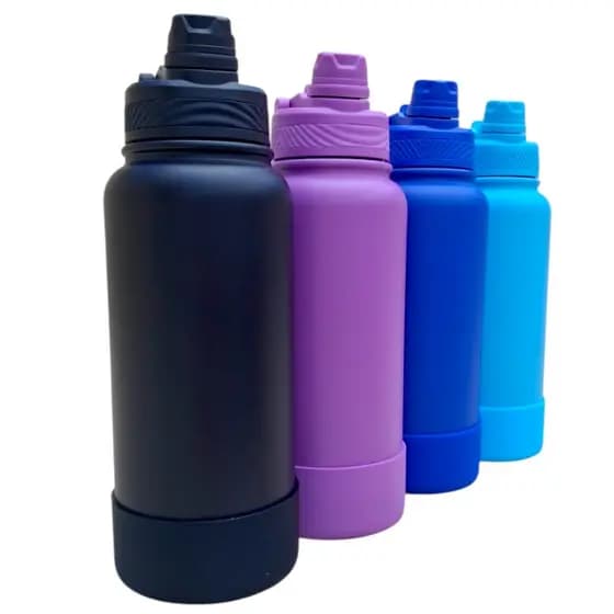 Garrafa Termica Agua Inox 800ml OU 1000ml Quente Frio Academia Viagem Escritório Alça Base Silicone