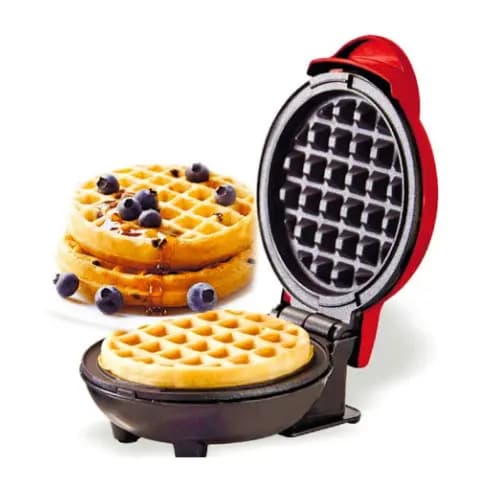 Mini Máquina de Waffles Elétrica Casa Cozinha Fazer Waffle Panquecas Automático 110 v somente VERMELHO