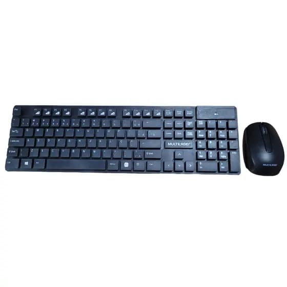 Teclado e mouse sem fio wireless 2.4 GHZ mouse 1200dpi multilaser