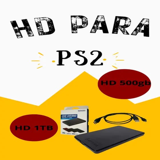 HD externo p/ PS2 500GB e 1TB Lista PRONTA Top!
