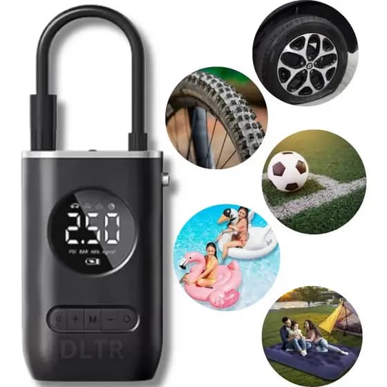 Bomba De Encher Pneu De Carro Bike Moto Portátil Digital