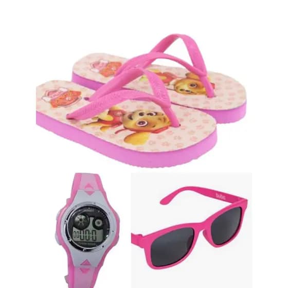 Chinelo infantil patrulha canina feminina mais oculos e relógio feminino , Super lançamento para a alegria da sua filha