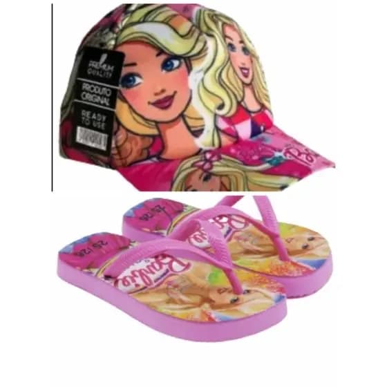 Chinelo Infantil Barbie, mais boné feminino chinelo BARBIE. Alegria em dobro , sua precisa logo.