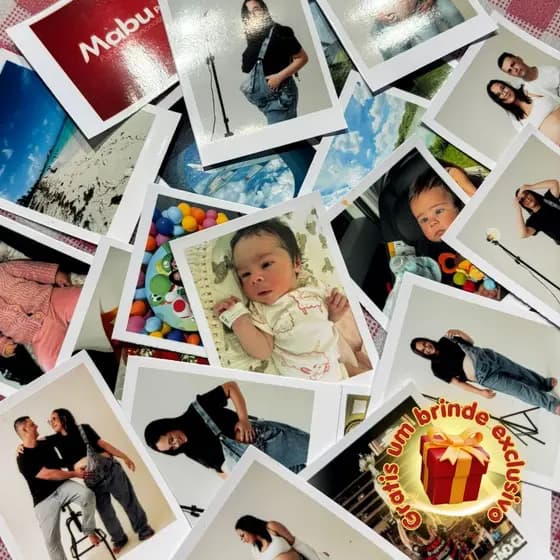 Mini Foto Polaroid - KIT até 100 Unidades - Cabe na capinha de Celular - Sem legendas - Envio FULL