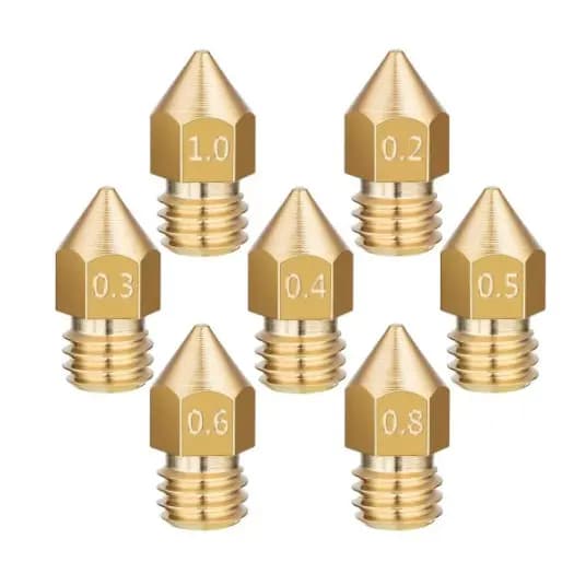 Bico Nozzle 1.75mm 0.2 / 0.3 / 0.4 / 0.5 / 0.6 / 0.8 / 1.0 Mk8 Impressora 3d Ender 3 / Pro Twotrees bluer