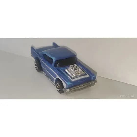 Hot Wheels 1976 '57 Chevy Purple Car Exposed Blown Engine Thailand Loose