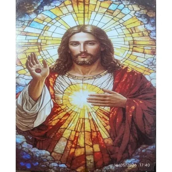 Quadro Decorativo Jesus Cristo Sagrado Coração MDF 20x30