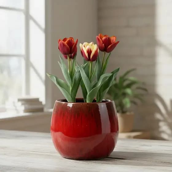 Vaso Cachepot P/ Plantas Cerâmica Esmaltado Vaso de Mesa Decoração Cachepot Esmaltado Vaso de Planta