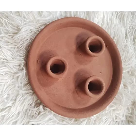 Castiçal Suporte Para Velas De Barro Artesanal Decoração Com Suporte Para 3 Velas