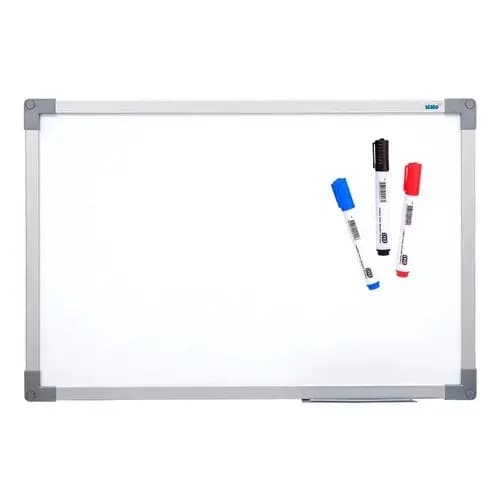Lousa Quadro Branco 60x40cm Moldura E-soft Alumínio + 3 Canetas