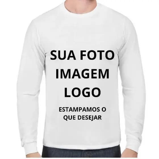 Camiseta Manga Longa Dry Fit Personalizada Estampada Sublimação Total