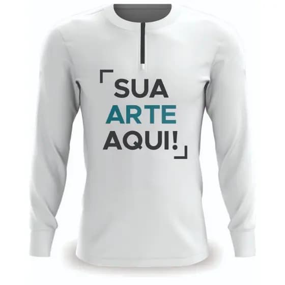 Camiseta Manga Longa DryFit Personalizada Pescaria Proteção UV Sol