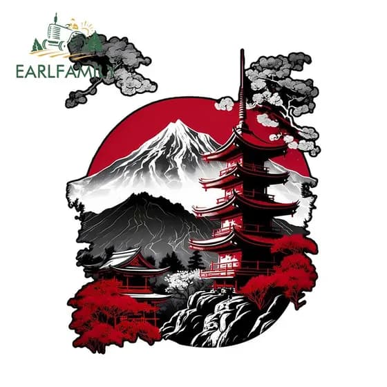 EARLFAMILY 13cm Autocolante De Construção Japonesa Para Carro Capacete De Motocicleta Frigorífico Interessante Oclusão Decalque À Prova D'água Acessórios Criativos