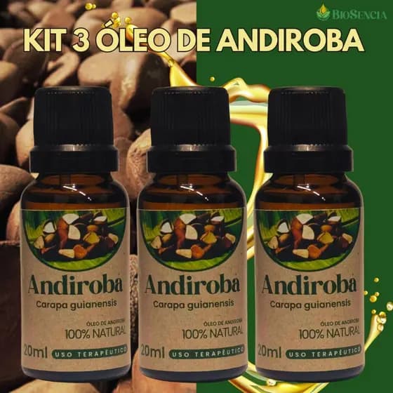 Kit 3 Óleos Vegetais de Andiroba 20 ml – Cuidado Natural