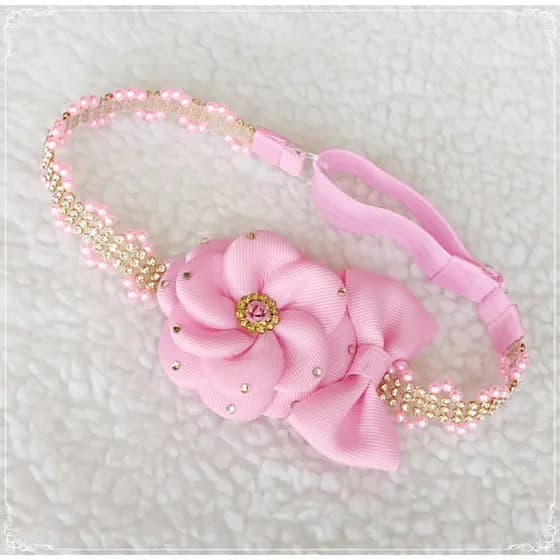 Faixa Headband Luxo Rosa/Faixa para bebes/Faixa para meninas