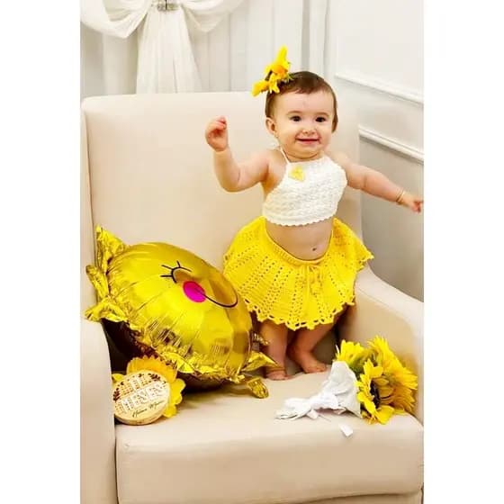 Conjuntos em Crochê para bebês/crochê para bebês,Kits duas peças