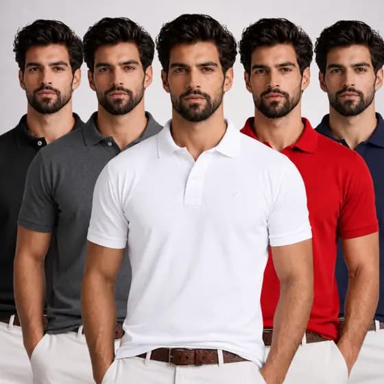 Kit 5 Camisa Polo Masculina Piquet Premium