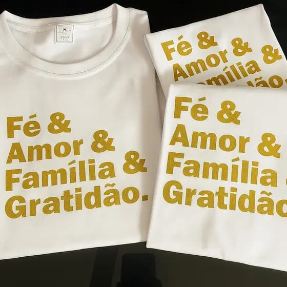 Blusa Camiseta de Ano Novo Fé Amor Família Gratidão para a Família Blusa de Ano Novo para a Família